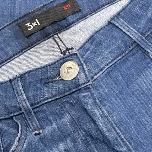 👖🎵 3X1 NYC Soma Fray Cropped Straight Jeans | Raw Hem Whisker Wash, Women’s 26 - Picture 2 of 5